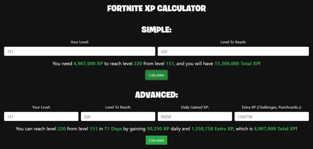 Fortnite How Xp Is Calculated Fortnite Players Can Calculate The Xp Required With This Handy Tool Esports Central